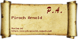 Piroch Arnold névjegykártya