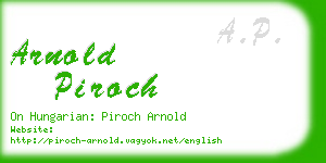 arnold piroch business card